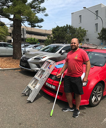 Photo of flash window cleaning and property services franchisee immaculately cleaning windows and cleaning the home of a property in Sydney CBD and inner west area
